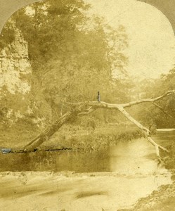 United Kingdom Midlands Peak District River Dove Old Stereoview Photo 1860