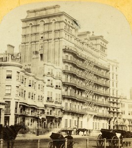 United Kingdom Sussex Brighton Seafront Grand Hotel Old Stereoview Mason 1865