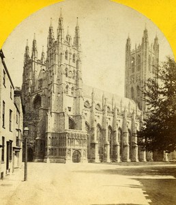 United Kingdom Canterbury Cathedral Old Brookes Brothers Stereoview Photo 1865