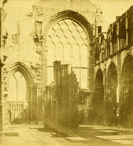 Scotland Edinburgh Holyrood Abbey Chapel Interior Old Stereoview Photo 1860