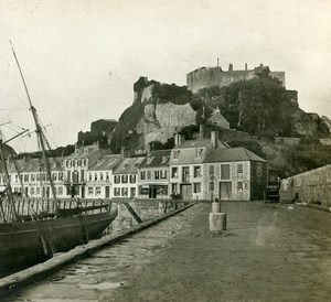 United Kingdom Jersey Montorgueil castle Old Stereoview Photo SIP 1900