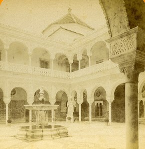 Spain Granada Alhambra Courtyard Old Stereoview Photo 1888