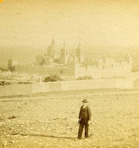 Spain Madrid El Escorial Palace Monastry Old Stereoview Photo 1888