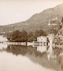 Italy Lake Como Cernobbio Old Stereoview Photo Brogi 1880