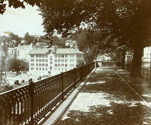 Switzerland Vaud Lausanne Castle Terrace Old Amateur Stereoview Photo 1900