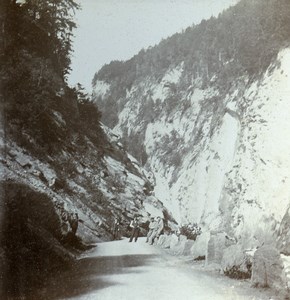 Switzerland Ragaz Tamina Gorges Taminaschlucht Old Amateur Stereoview Photo 1900