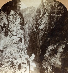 Switzerland Alps Gorner Gorge Riffelalp Old Stereoview Keystone Photo 1900