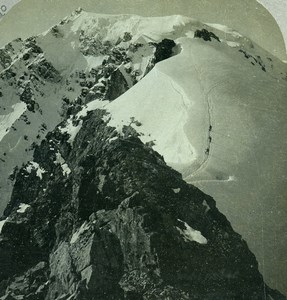Switzerland Alps Mountain Snow Old Graves Stereoview Photo 1900