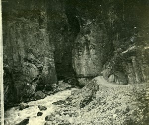 Switzerland Berner Oberland Lütschine Gorge Old Amateur Stereoview Photo 1900