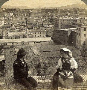 Italy Rome Panorama Aventine from Janiculum Old Underwood Stereoview Photo 1900