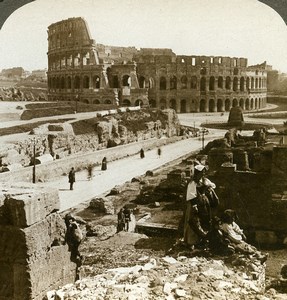 Italy Rome Roma Colosseum Coliseum Old Underwood Stereoview Photo 1900