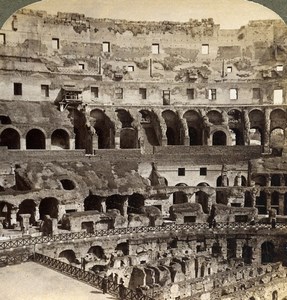 Italy Rome Roma the Colosseum Old Underwood Stereoview Photo 1900