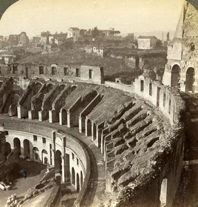 Italy Roma Palatine Hill from Colosseum Old Underwood Stereoview Photo 1900