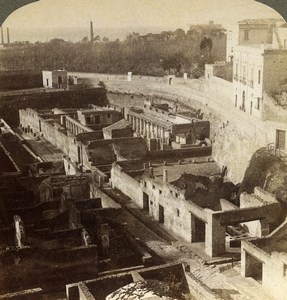 Italy Herculaneum Ruins Old Underwood Stereoview Photo 1900