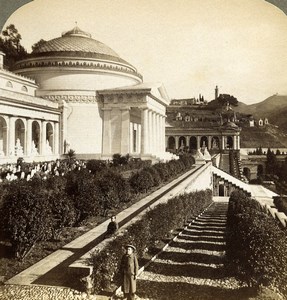 Genova Genoa Palace of the Dead Cemetery of Staglieno Underwood Stereoview 1900