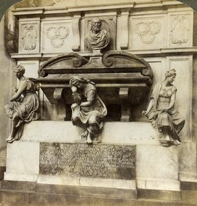 Florence Firenze Michelangelo Tomb Santa Croce Underwood Stereoview Photo 1900