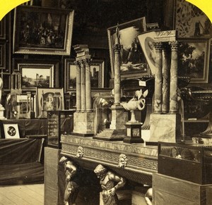 London 1862 International Exhibition Roman Court Old Stereoview Photo