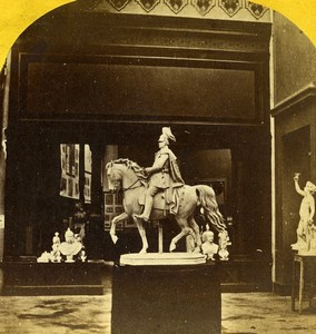 France Paris World Fair Equestrian Sculpture Old Stereoview 1867