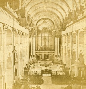 France Paris World Fair Chapel Interior Old Stereoview Photo 1878