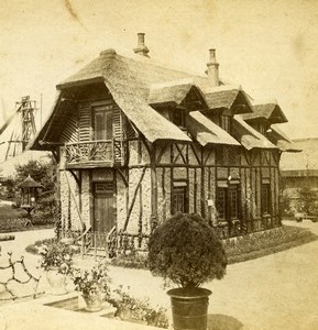 France Paris World Fair Rustic Lodge Mery Picard Old Stereoview Photo 1878