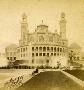 France Paris World Fair the Trocadero Old Stereoview Photo 1878