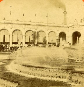 France Paris World Fair Château d'Eau Old Stereoview Photo 1900