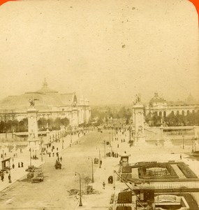 France Paris World Fair Pont Alexandre Bridge Old Stereoview Photo 1900