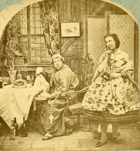 United Kingdom Scene de Genre Meat on Friday Old Stereoview Photo 1865