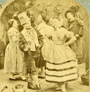 United Kingdom Scene de Genre the Irish Jig Old Stereoview Photo 1865