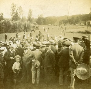 France Horse Race Track ? Old Amateur Stereoview Photo 1900