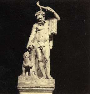 Italy Ancient Rome Sculpture Statue Old Stereoview Photo 1865