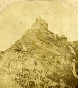 Germany Rhine Maxburg Castle Ruins Old Photo Stereoview 1860