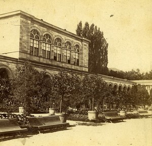 Germany Nice Palace Garden Plants Benches Old Photo Stereoview 1870