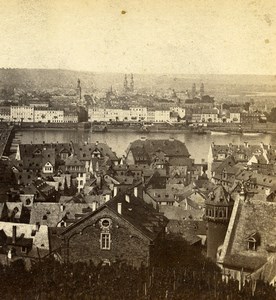 Germany Koblenz Coblenz Panorama Old Photo Stereoview Creifelds 1870