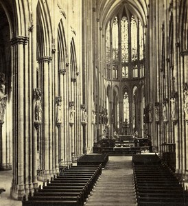 Germany Koln Cologne Cathedral Interior Old Photo Stereoview Eisen 1880