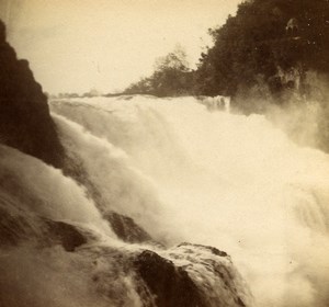 Switzerland Rhine Falls Neuhausen Rheinfall Old Photo Stereoview 1880