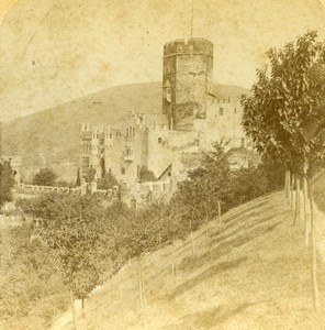 Germany Burg Lahneck Castle Old Photo Stereoview Jarvis 1890's