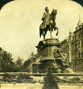 Germany Koln Cologne Kaiser Wilhelm I Monument Old Photo Stereoview White 1900