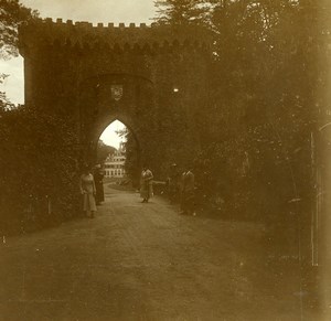 Belgium Brasschaet Polygone Mick Castle Gate Old Amateur Stereoview 1919