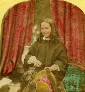 France Second Empire Woman Portrait Young Girl Old Stereoview Photo 1865