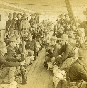 American Troops Filipino-American War Old Stereoview Photo Kilburn 1900