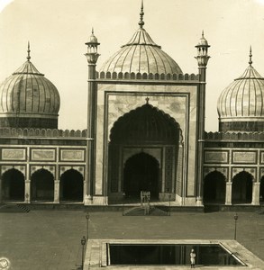 India Delhi Jama Masjid Mosque Front Old Stereo Photo Kurt Boeck 1906