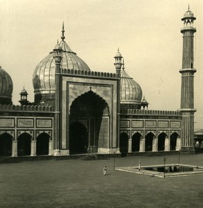 India Delhi Jama Masjid Mosque Front Old Stereo Photo Kurt Boeck 1906