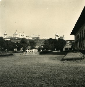 India Agra Hall of Private Audience Old Stereo Photo Kurt Boeck 1906