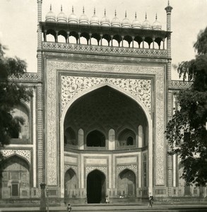 India Agra Taj Mahal Entrance Old Stereo Photo Kurt Boeck 1906