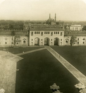 India Lucknow Bara Imambara Mosque Square Old Stereo Photo Kurt Boeck 1906