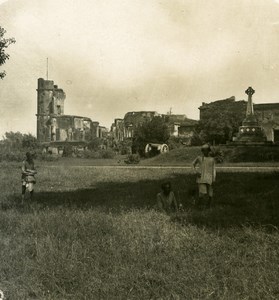 India Lucknow Ruins of Castle Rebellion of 1857 Old Stereo Photo Kurt Boeck 1906