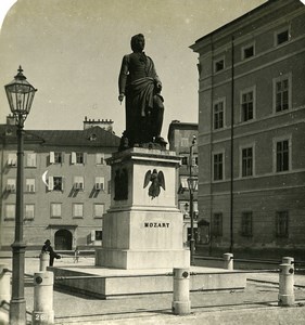 Austria Salzburg Mozart Mozartplatz Old Stereo Photo Wurthle 1900