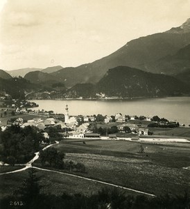 Austria Salzkammergut St Gilgen Schafberg Old Stereo Photo Wurthle 1900