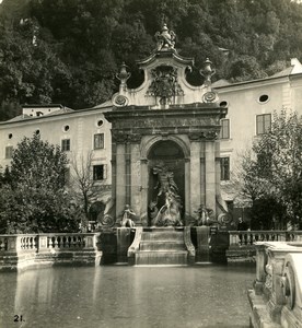 Austria Salzburg Kapitelplatz Pferdeschwemme Old Stereo Photo Wurthle 1900